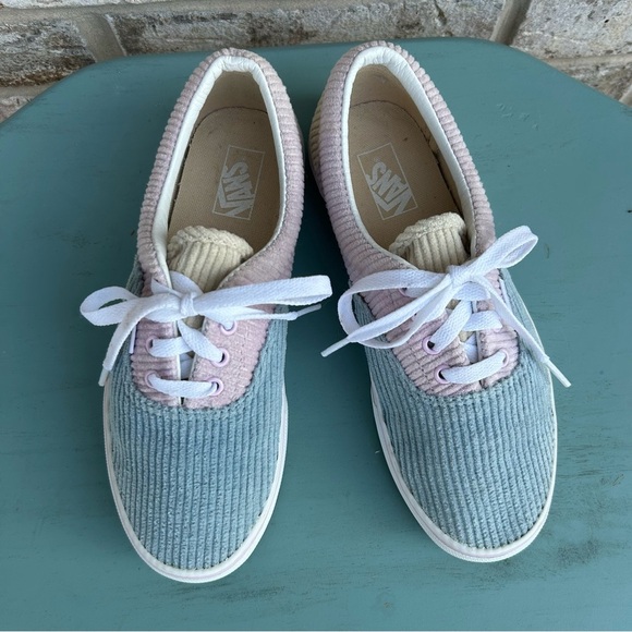 Vans Pink and Blue Corduroy Sneakers - Picture 6 of 9